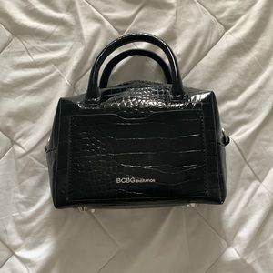 BCBG black crocodile skin handbag